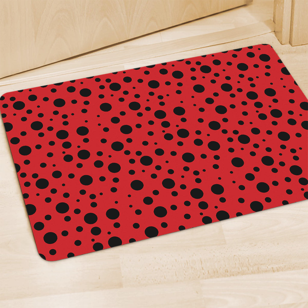Ladybug Spots Pattern Print Polyester Doormat