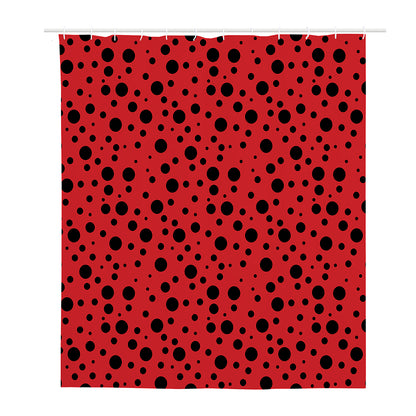 Ladybug Spots Pattern Print Polyester Shower Curtain