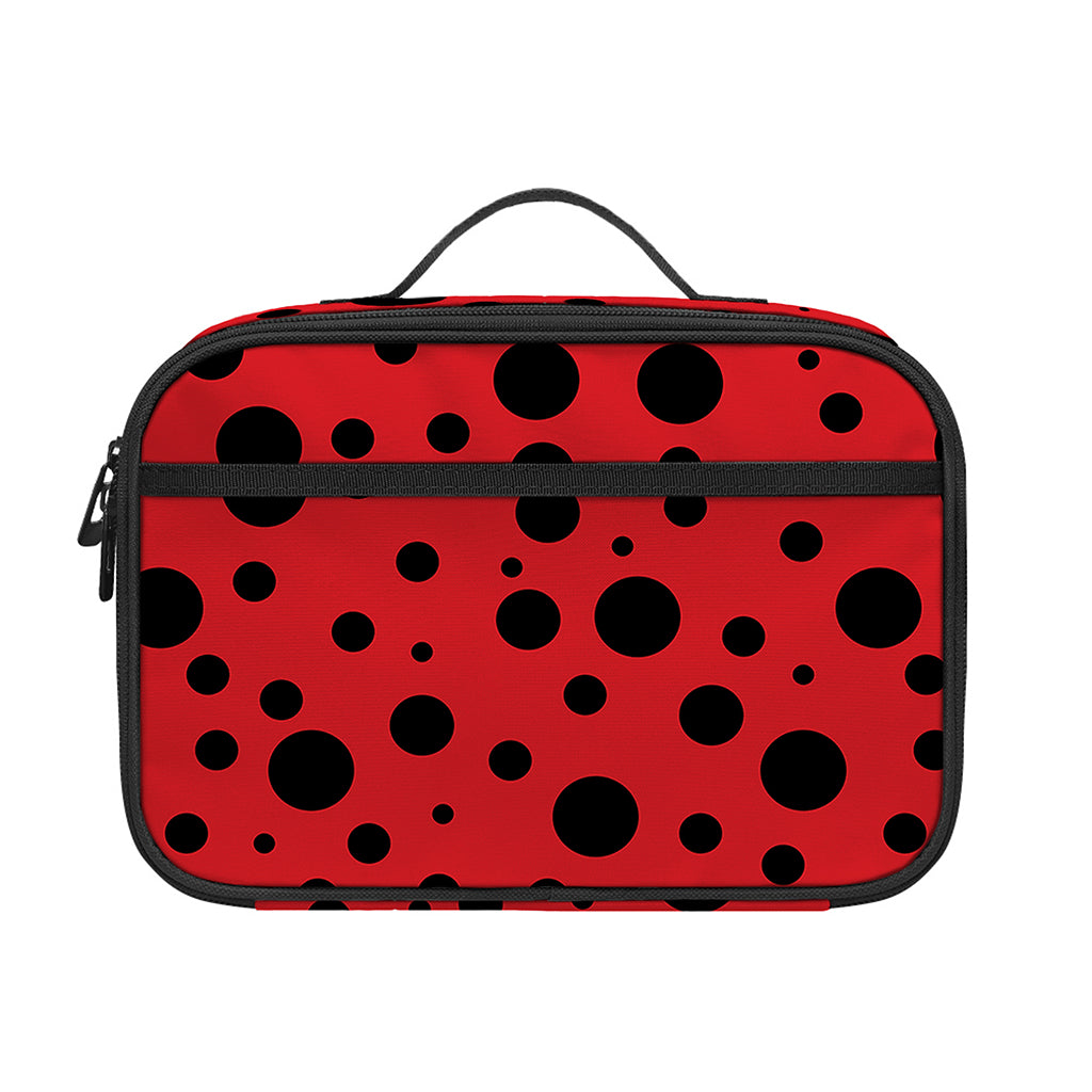 Ladybug Spots Pattern Print Portable Lunch Bag