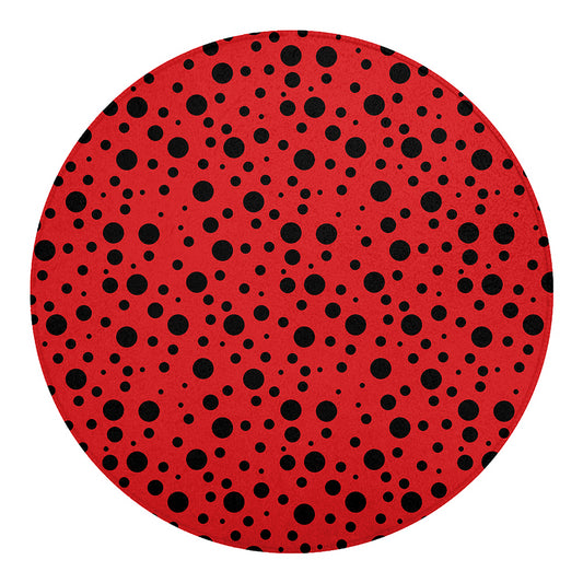 Ladybug Spots Pattern Print Round Blanket