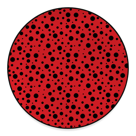 Ladybug Spots Pattern Print Round Floor Mat