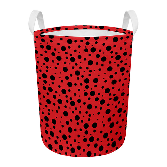 Ladybug Spots Pattern Print Round Laundry Basket