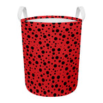 Ladybug Spots Pattern Print Round Laundry Basket