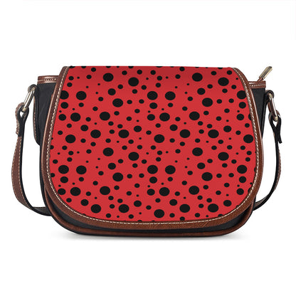 Ladybug Spots Pattern Print Saddle Bag