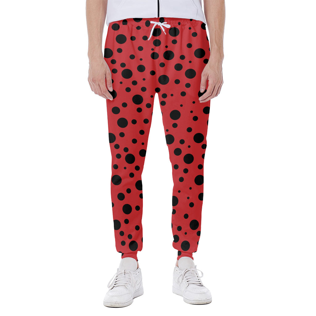 Ladybug Spots Pattern Print Scuba Joggers