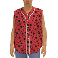Ladybug Spots Pattern Print Sleeveless Baseball Jersey