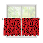 Ladybug Spots Pattern Print Tier Curtains