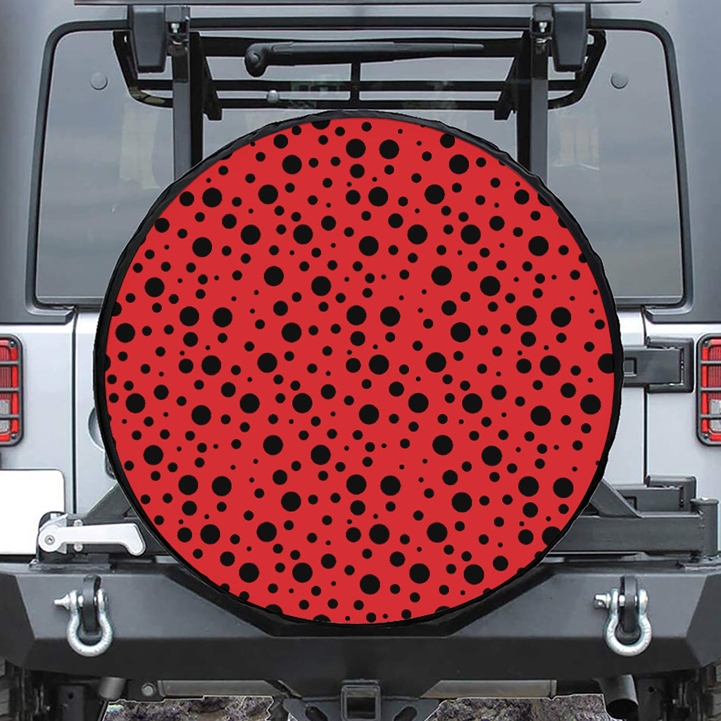 Ladybug Spots Pattern Print Tire Cover