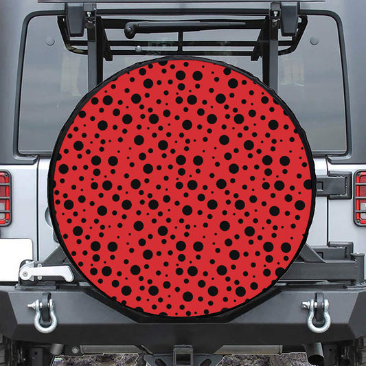 Ladybug Spots Pattern Print Tire Cover