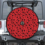 Ladybug Spots Pattern Print Tire Cover With Camera Hole