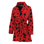 Ladybug Spots Pattern Print Women's Bathrobe