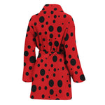 Ladybug Spots Pattern Print Women's Bathrobe