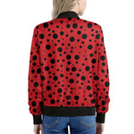 Ladybug Spots Pattern Print Women's Bomber Jacket
