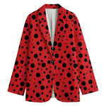 Ladybug Spots Pattern Print Women's Cotton Blazer