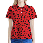 Ladybug Spots Pattern Print Women's Polo Shirt