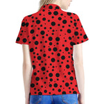 Ladybug Spots Pattern Print Women's Polo Shirt