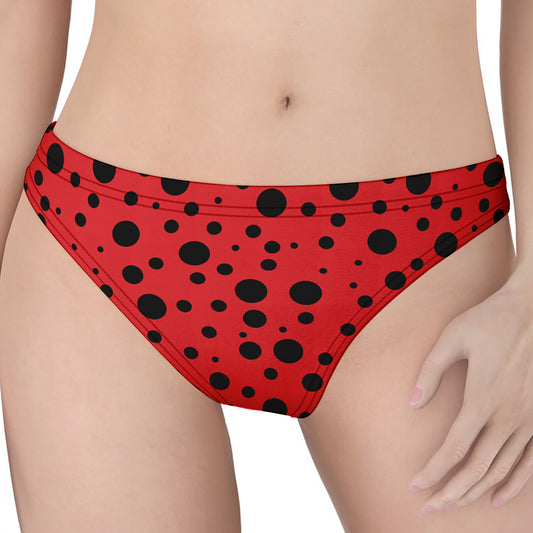 Ladybug Spots Pattern Print Women's Thong