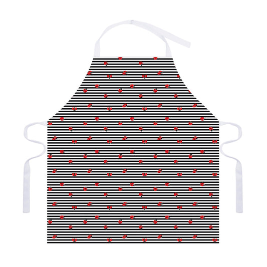 Ladybug Striped Pattern Print Adjustable Apron