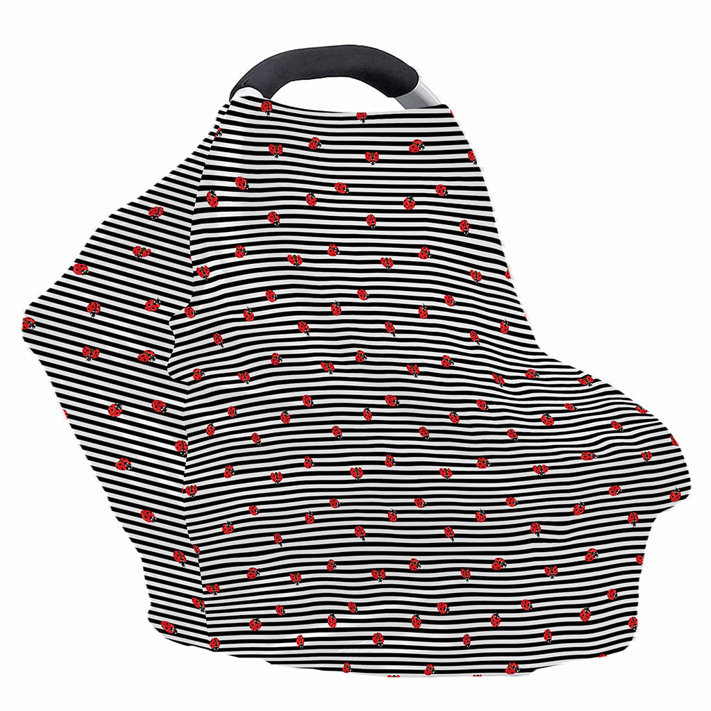 Ladybug Striped Pattern Print Baby Seat Cover