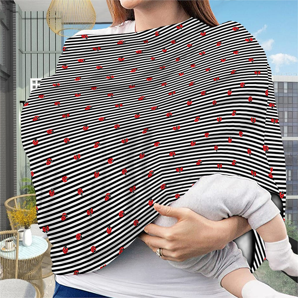 Ladybug Striped Pattern Print Baby Seat Cover