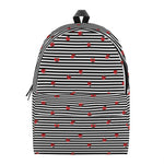Ladybug Striped Pattern Print Backpack