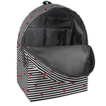 Ladybug Striped Pattern Print Backpack
