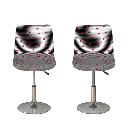 Ladybug Striped Pattern Print Bar Stool Covers