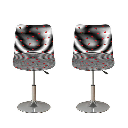 Ladybug Striped Pattern Print Bar Stool Covers