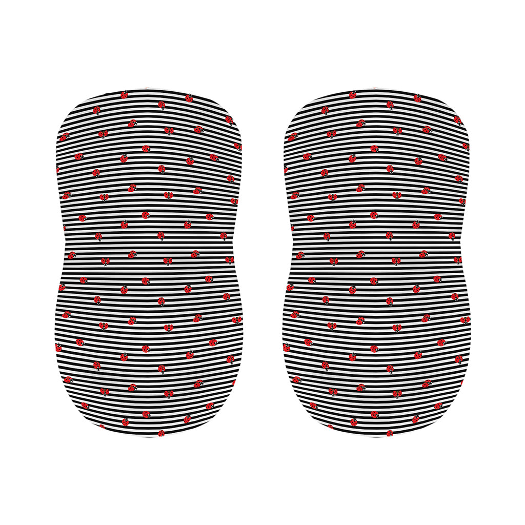 Ladybug Striped Pattern Print Bar Stool Covers