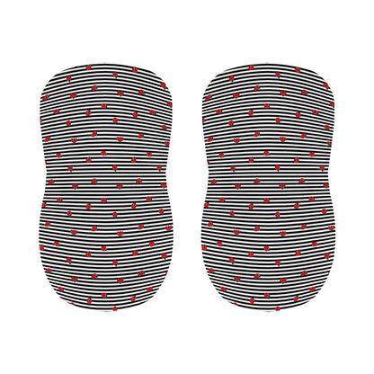 Ladybug Striped Pattern Print Bar Stool Covers