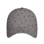 Ladybug Striped Pattern Print Baseball Cap