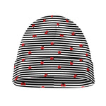 Ladybug Striped Pattern Print Beanie
