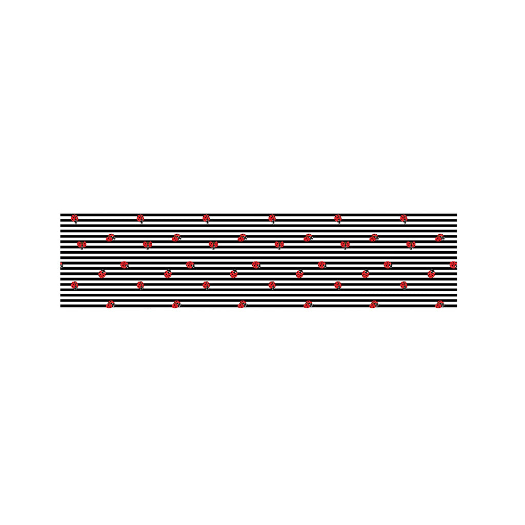 Ladybug Striped Pattern Print Bed Runner