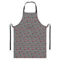 Ladybug Striped Pattern Print Bib Apron With Pocket