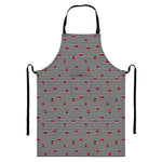 Ladybug Striped Pattern Print Bib Apron With Pocket