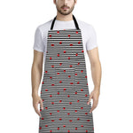 Ladybug Striped Pattern Print Bib Apron With Pocket