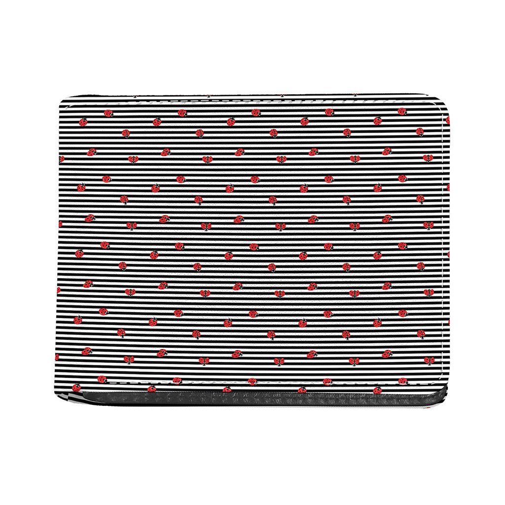 Ladybug Striped Pattern Print Bifold Wallet