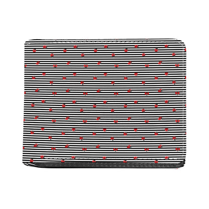 Ladybug Striped Pattern Print Bifold Wallet