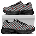Ladybug Striped Pattern Print Black Chunky Shoes