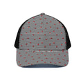 Ladybug Striped Pattern Print Black Mesh Trucker Hat