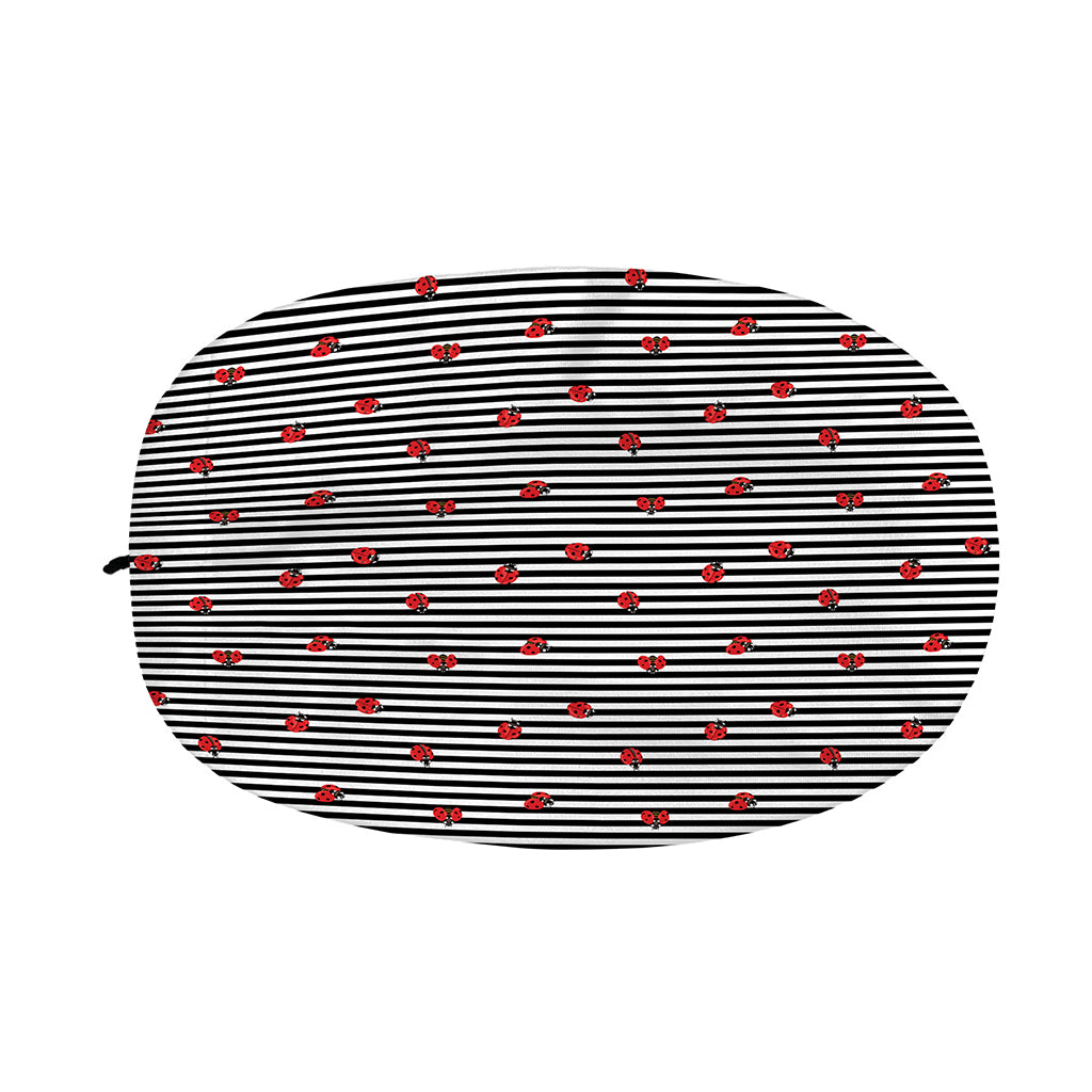 Ladybug Striped Pattern Print Car Side Mirror Covers