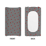 Ladybug Striped Pattern Print Changing Pad Cover