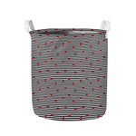 Ladybug Striped Pattern Print Collapsible Laundry Basket