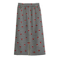 Ladybug Striped Pattern Print Cotton Front Slit Maxi Skirt