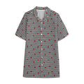 Ladybug Striped Pattern Print Cotton Hawaiian Shirt