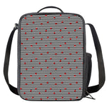 Ladybug Striped Pattern Print Crossbody Lunch Bag