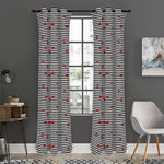 Ladybug Striped Pattern Print Curtain