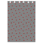 Ladybug Striped Pattern Print Curtain