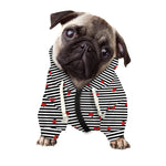 Ladybug Striped Pattern Print Dog Zip Up Hoodie