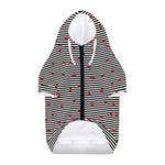 Ladybug Striped Pattern Print Dog Zip Up Hoodie